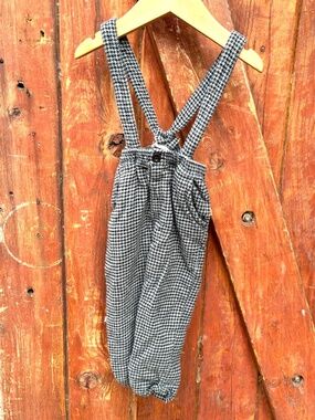 Kendi by colored organics houndstooth suspender pants